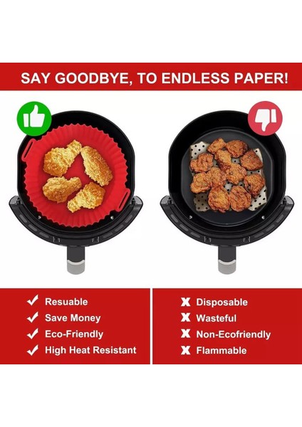 Silikon Hava Fritöz Gömlekleri, Yeniden Kullanılabilir Hava Fritöz Sepeti, Hava Fritöz Silikon Tencere Fırın Hava Fritöz Aksesuarları, Parşömen Kağıdı (Yurt Dışından) modelleri