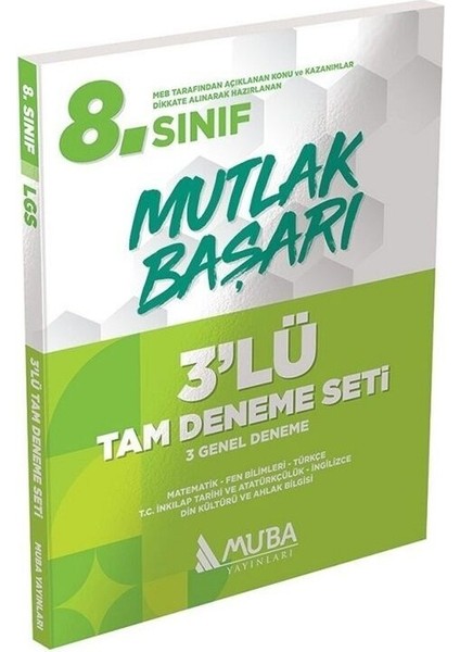 Muba Yayınları 8. Sınıf Lgs Mutlak Başarı 3 Lü Tam Deneme Seti