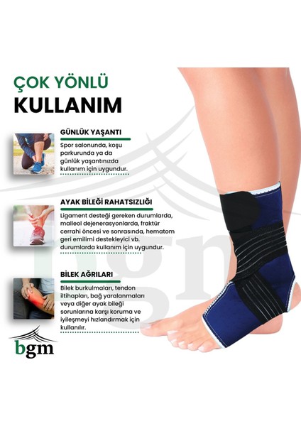 Malleol Destekli Ayak Bilekliği 8 Bandajlı Malleol Yüksek Kalite Destekli Bileklik