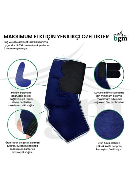 Malleol Destekli Ayak Bilekliği 8 Bandajlı Malleol Yüksek Kalite Destekli Bileklik