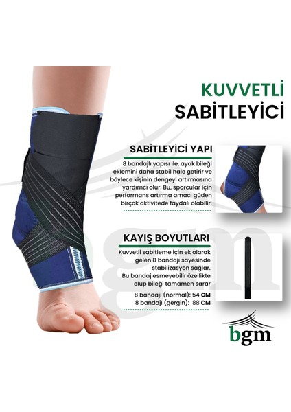 Malleol Destekli Ayak Bilekliği 8 Bandajlı Malleol Yüksek Kalite Destekli Bileklik