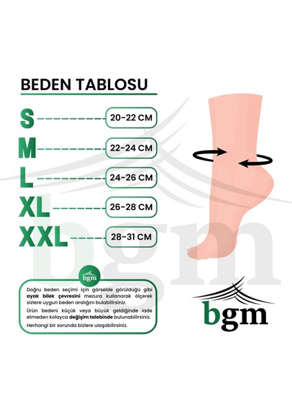Malleol Destekli Ayak Bilekliği 8 Bandajlı Malleol Yüksek Kalite Destekli Bileklik