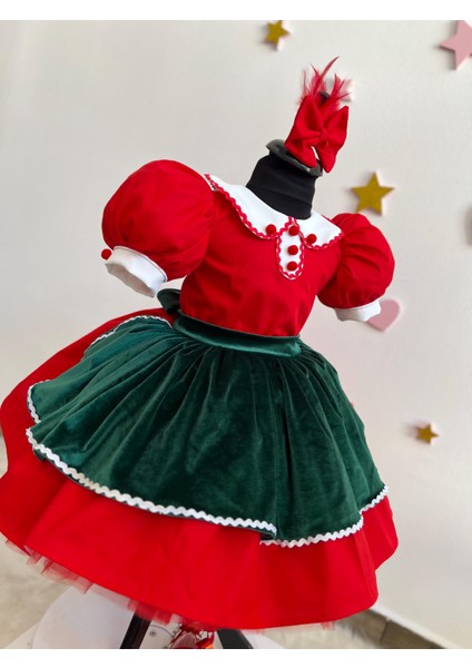 Noel Baba Kostümü - Küçük Çocuk ve Kız Çocukları Için Noel Elbisesi, Şenlikli Noel Temalı Kıyafet, Cadılar Bayramı Kostümü