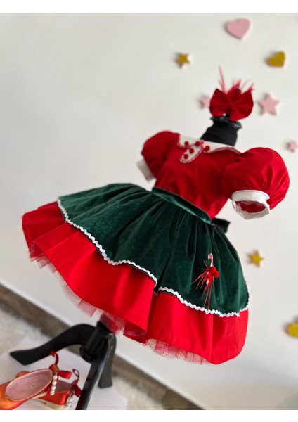Noel Baba Kostümü - Küçük Çocuk ve Kız Çocukları Için Noel Elbisesi, Şenlikli Noel Temalı Kıyafet, Cadılar Bayramı Kostümü