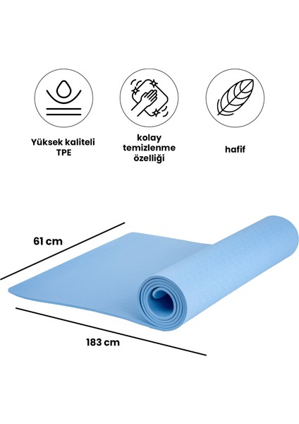 Yumuşak ve Kaymaz Yüzeyli Yoga & Pilates Matı - 6mm Kalınlık, Hafif ve Taşınabilir Spor Matı fiyatları