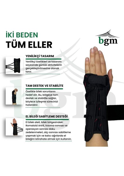 El Bilek Ateli Gerdirmeli Metal Destekli Yüksek Kalite Statik El Bilek Ateli Çift Yönlü