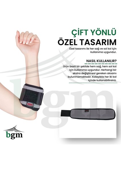 Epikondilit Bandajı Gri Ortopedik Dirseklik Yüksek Kalite Dirseklik Tenisçi Golfçü Dirsekliği