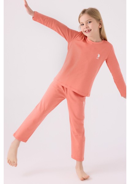 Kız Çocuk Pembe Pijama Takımı