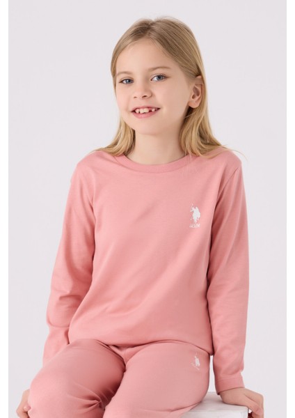 Kız Çocuk Retro Pembe Pijama Takımı