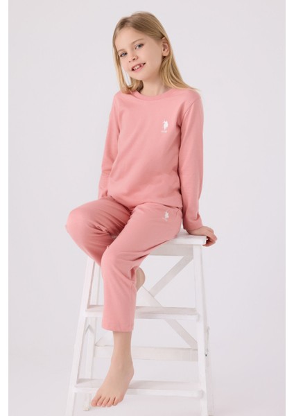 Kız Çocuk Retro Pembe Pijama Takımı
