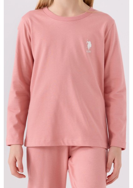 Kız Çocuk Retro Pembe Pijama Takımı