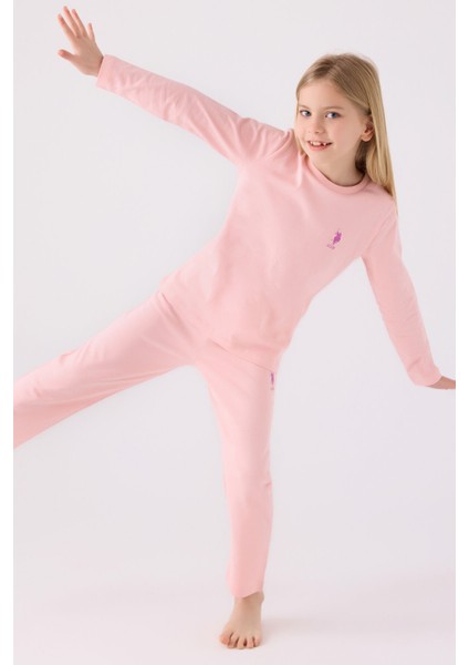 Kız Çocuk Toz Pembe Pijama Takımı modelleri
