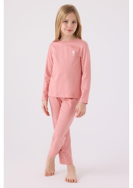 Kız Çocuk Retro Pembe Pijama Takımı