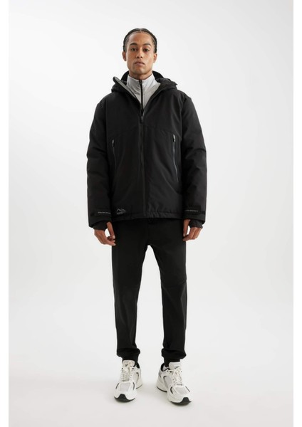 Fit Termometreli Mont Parka Su İtici Rüzgar Geçirmez Slim Fit Dar Kesim Kapüşonlu Fermuarlı C6056AX24WN