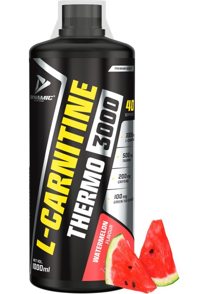 L-carnitine Thermo 3000 - 1000 ml - Karpuz Aromalı - 40 Servis - L-karnitin