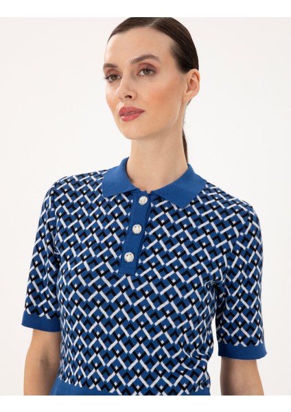 Kadın Saks Crop Top Kazak 50290547-VR045 fiyatları