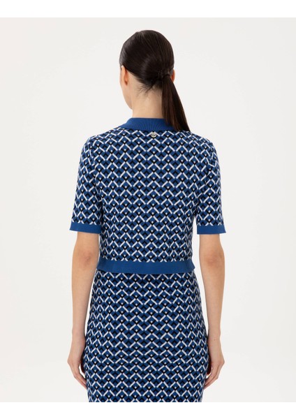 Kadın Saks Crop Top Kazak 50290547-VR045 indirimleri