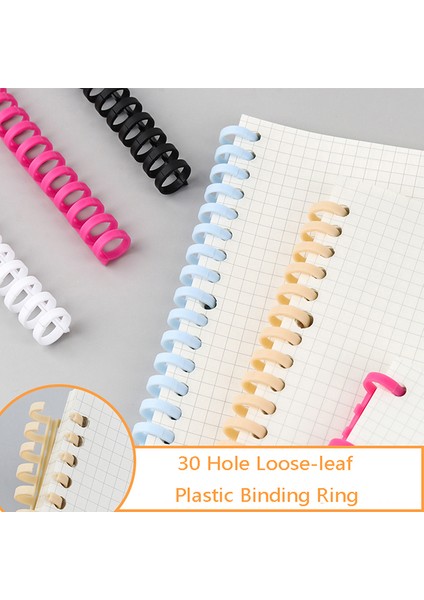 Bk Tarzı 30 Delikli Gevşek Yapraklı Plastik Spiral Halka Yaylı Spiral Halkalar A4 A5 A6 Kağıt Defter Kırtasiye Ofis Malzemeleri (Yurt Dışından)