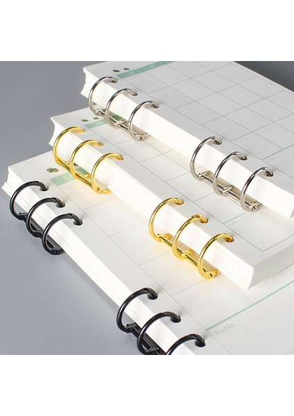 Siyah Stil Defter Albümü Scrapbook Klipsler Ofis Bağlayıcı Için 3 Halka Metal Spiralize Kitap Bağlayıcı 2 Adet (Yurt Dışından)