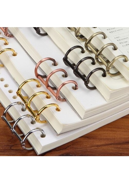 Mavi Stil 3 Halkalı Altın Renkli Defter Bağlama Halkası Açık Halka Gevşek Düğme Bağlama Kelepçe Takvim Bağlama Yüzük Bağlama Halkası (Yurt Dışından)