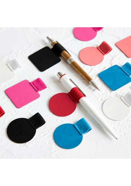 Yuvarlak Beyaz Stil Yaratıcı Moleskine Defter Aksesuarları Kendinden Yapışkanlı Deri Kalem Klipsi Kayışları Bu Kauçuk Kalem Tutucu Kalem Halkası Kalem Döngülerı- (Yurt Dışından)