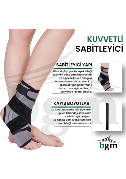 Ligament Destekli Ayak Bilekliği Gri 8 Bandajlı fırsatları