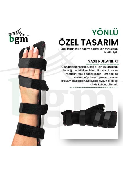 El Istirahat Bilekliği Polikarbon Sabitleyici, Dinlendirici El Bilek Ateli-Sağ
