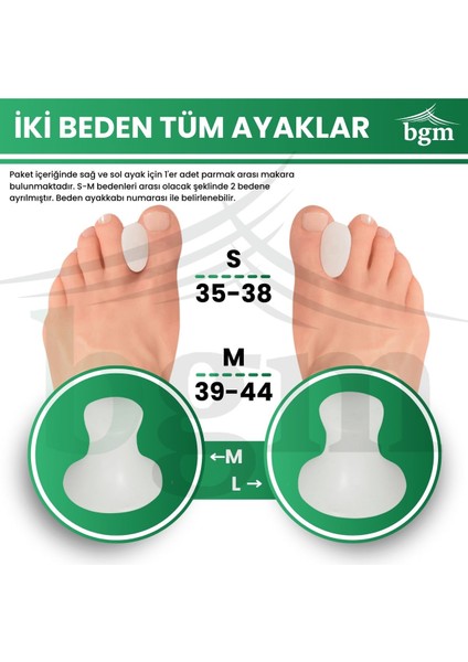 Baş Parmak Ayırıcı Silikon Makara Ped Halluks Valguss Baş Parmak Çıkıntısı Pedi