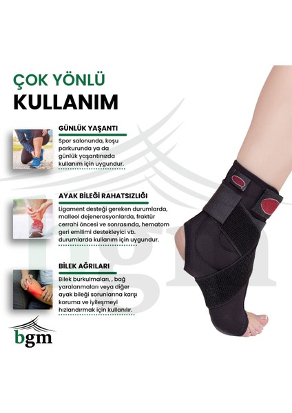 Ayak Bilekliği 8 Bandajlı Malleol Destekli Bileklik