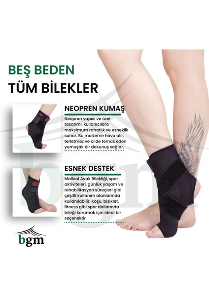 Ayak Bilekliği 8 Bandajlı Malleol Destekli Bileklik