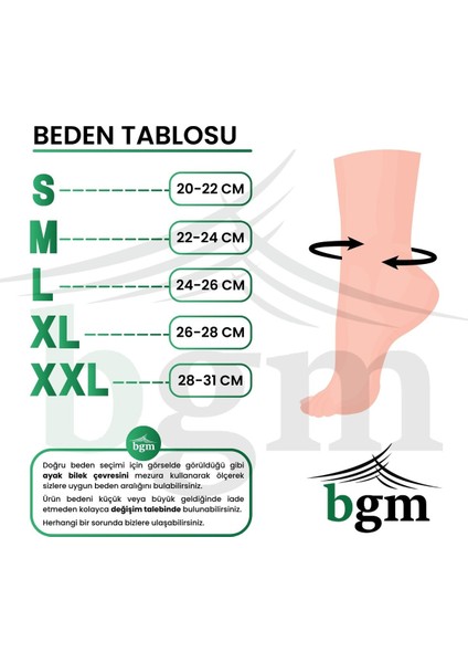 Ayak Bilekliği 8 Bandajlı Malleol Destekli Bileklik