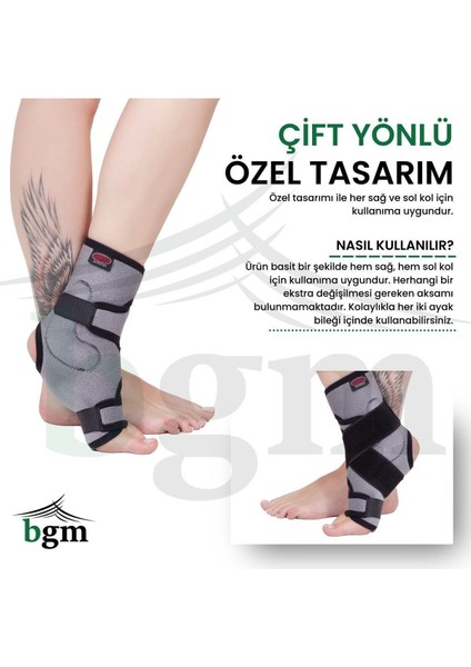 Malleol Destekli Ayak Bilekliği Gri 8 Bandajlı