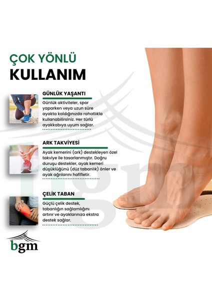 Ark Takviyeli Çelik Taban Düz Taban Içe Basmaa Destekli Çelik Ayakkabı Tabanlığı