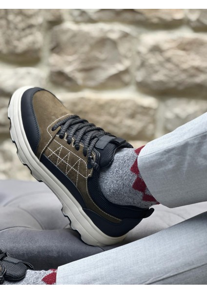 GREEN HERSEN 2512 HAKİKİ DERİ ERKEK SNEAKER HAKİYEŞİL