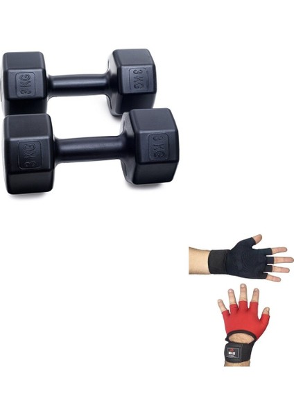 3 kg Dambıl x 2 Adet = 6 kg + Body Eldiveni