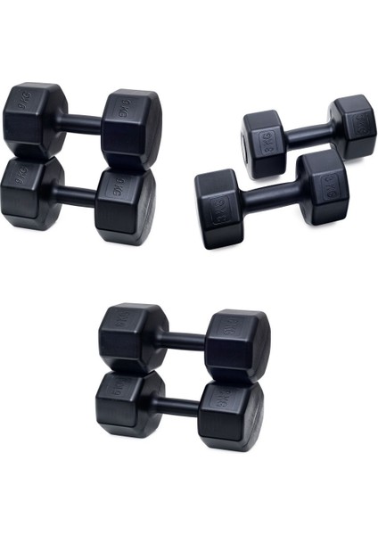 Ps Spor 3 Çift Dambıl Set ( 3 kg 6 kg 9 kg x 2 Adet) Adet Olarak Gönderim Yapılacaktır)
