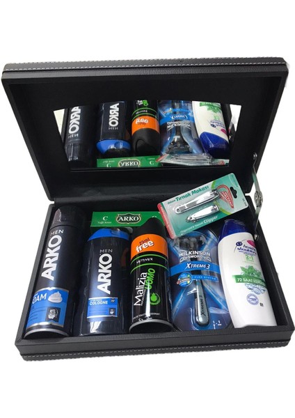 7li Tıraş Seti Deri Kutulu Tırnak Seti Hediyeli