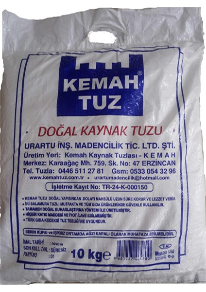 Erzincan Doğal Kaynak Kemah Tuzu 10 KG