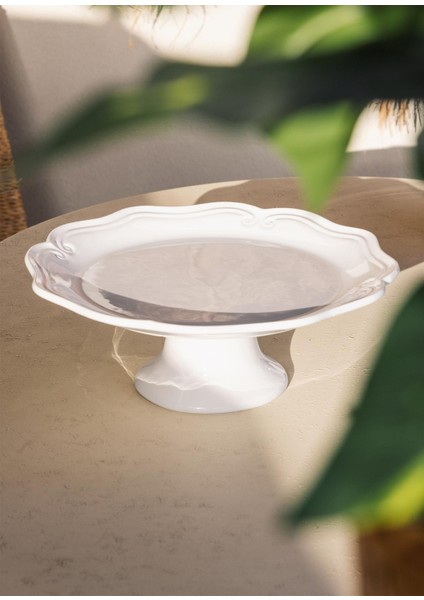Grande Pasta Kek Standı Beyaz 33X12 cm GRD0017