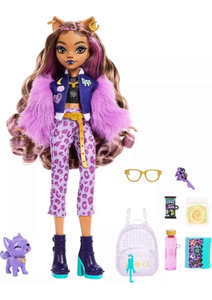 Monster High Ana Karakter Bebekler HPD53 - Sırt Çantalı Clawdeen Wolf HRP65