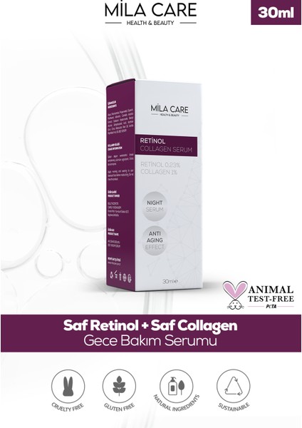 Anti-Aging ve Retinol Collagen Gece Serumu 30 ml