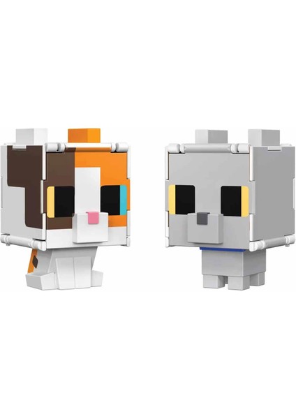 Minecraft Flipping' Figs 2in1 Dönüşen Figür HTL43 - Calico Cat ve British Shorthair Cat