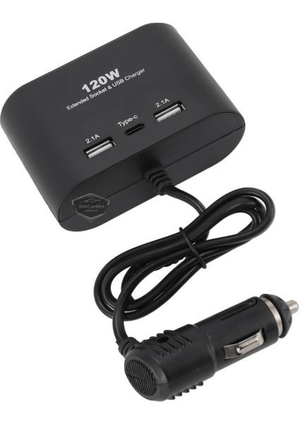 Üniversal 3 Lü Çakmak Soketi 120W Çakmaklık Çoğaltıcı 2 USB 1 Type-C Araç Şarj Cihazı Çakmaklık Şarj Çakmak Çoklayıcı 12V/24V