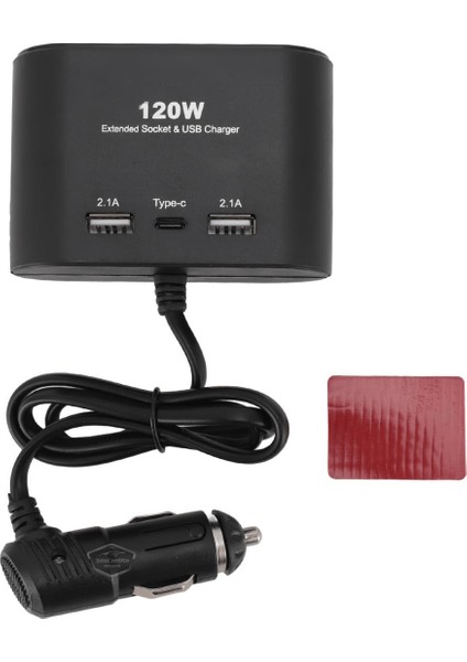Üniversal 3 Lü Çakmak Soketi 120W Çakmaklık Çoğaltıcı 2 USB 1 Type-C Araç Şarj Cihazı Çakmaklık Şarj Çakmak Çoklayıcı 12V/24V