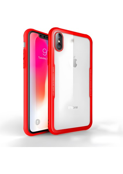 iPhone x / Iphone Xs Kılıf Kenarları Silikon Arka Kısım Temperli Cam Craft Kılıf