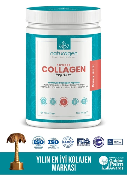 Kolajen Powder Yeşil Elma Aromalı 300 Gr(Tip 1 ,tip 3 8.000 Mg Collagen Hyaluronik Asit,vitamin C) MRKNTG0040, One Size