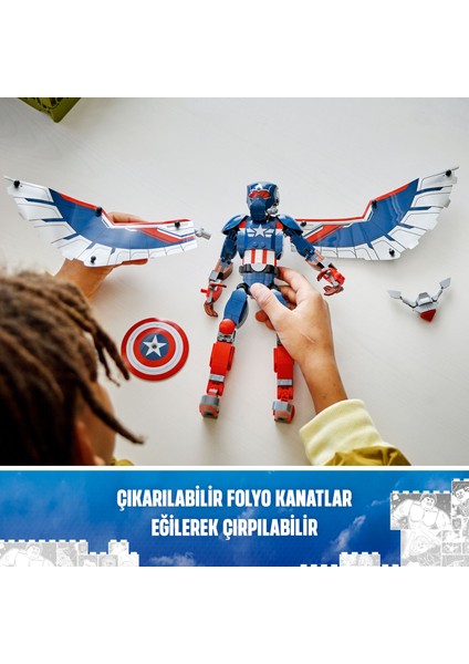 ® Marvel Yeni Kaptan Amerika Yapım Figürü 76296 - 8 Yaş ve Üzeri Süper Kahraman Seven Çocuklar Için Koleksiyonluk Yaratıcı Oyuncak Yapım Seti (359 Parça)