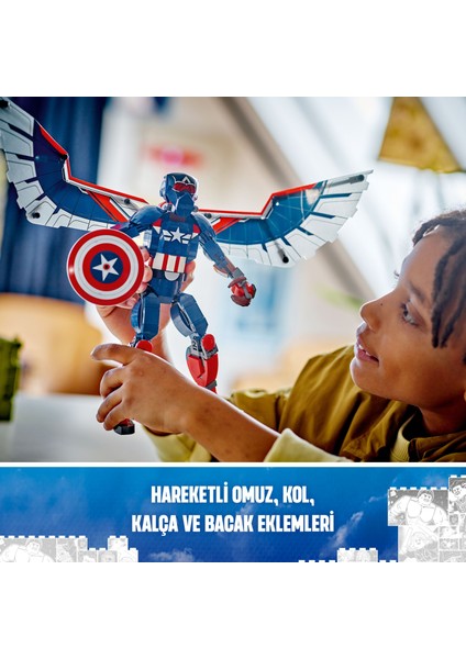 ® Marvel Yeni Kaptan Amerika Yapım Figürü 76296 - 8 Yaş ve Üzeri Süper Kahraman Seven Çocuklar Için Koleksiyonluk Yaratıcı Oyuncak Yapım Seti (359 Parça)