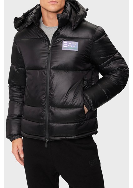 Logolu Kapitoneli Regular Fit Çıkarılabilir Kapüşonlu Şişme Mont Erkek Mont 6DPB71 PN2MZ 1200