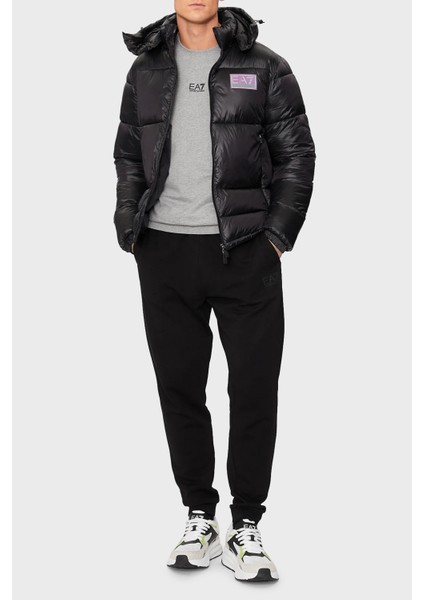 Logolu Kapitoneli Regular Fit Çıkarılabilir Kapüşonlu Şişme Mont Erkek Mont 6DPB71 PN2MZ 1200